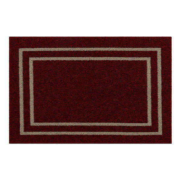Red Double Border Washable Tufted Accent Rug, 20x30