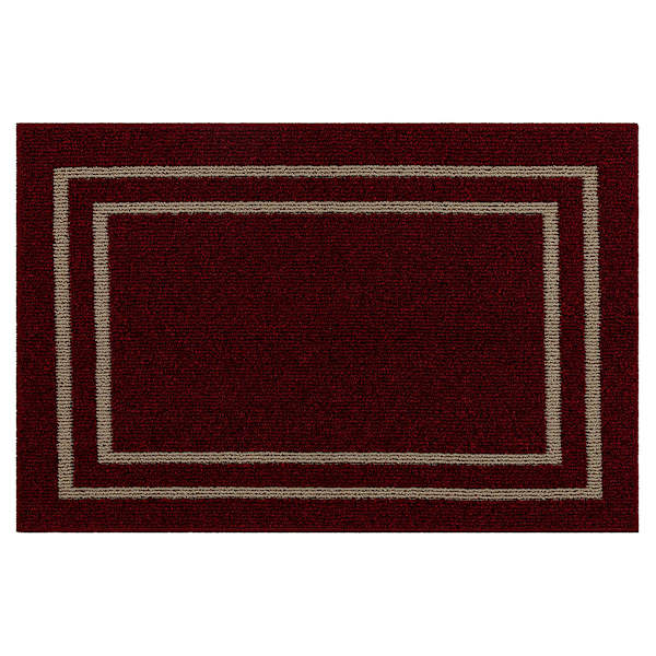 Red Double Border Washable Tufted Accent Rug, 30x45