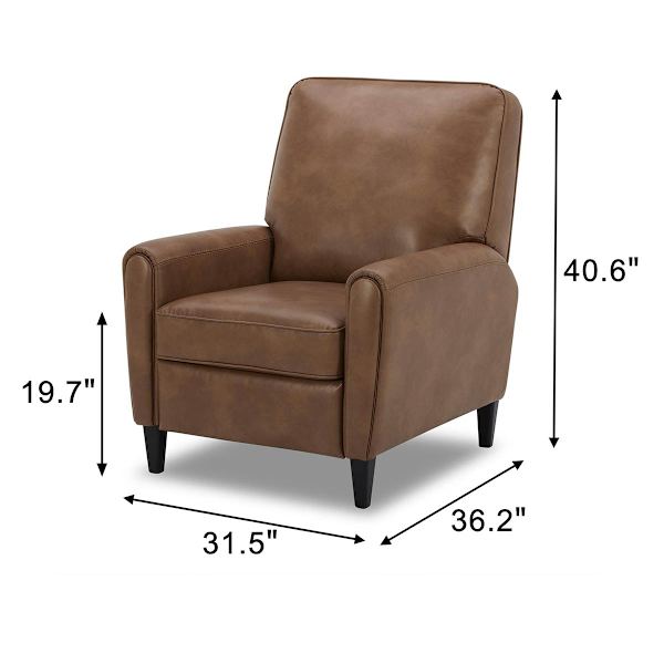 Honeybloom Harrison Push-Back Recliner, Cognac