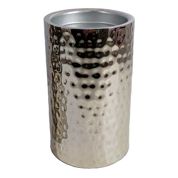 Found & Fable Silver Hammered Pillar Candle Holder, 6"