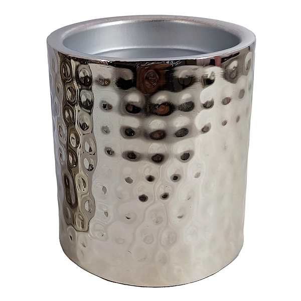 Found & Fable Silver Hammered Pillar Candle Holder, 4"