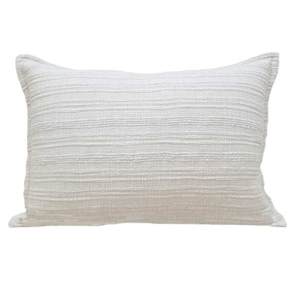 Honeybloom White Striped Slub Throw Pillow, 14x20