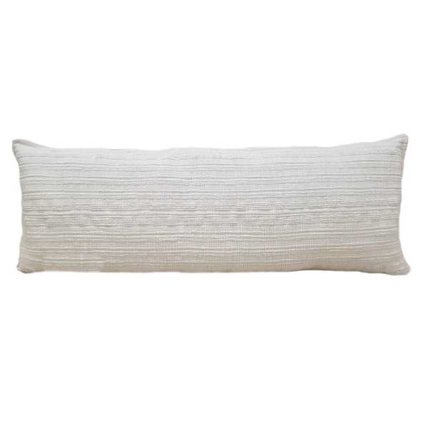Honeybloom White Striped Slub Throw Pillow, 14x36