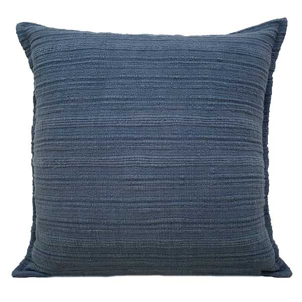 Honeybloom Blue Striped Slub Throw Pillow, 18"