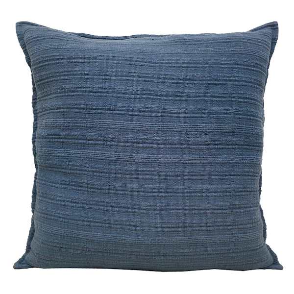 Honeybloom Blue Striped Slub Euro Throw Pillow, 24"