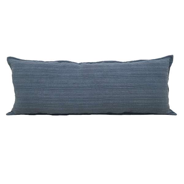 Honeybloom Blue Striped Slub Throw Pillow, 14x36