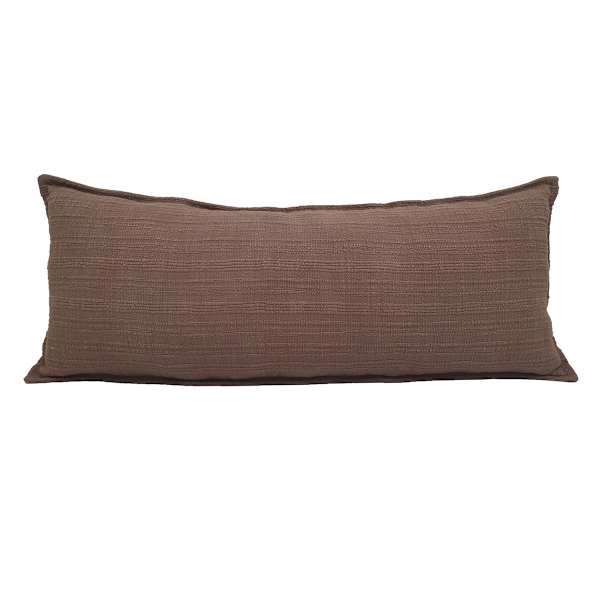 Honeybloom Brown Striped Slub Throw Pillow, 14x36