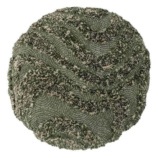 Green Tufted Round Throw Pillow, 18"