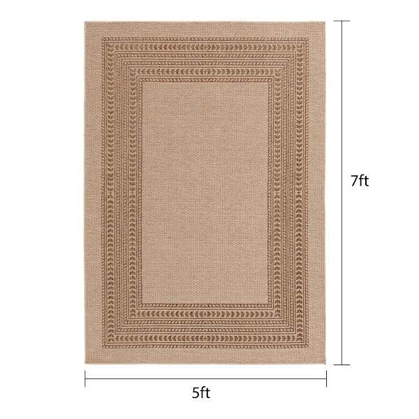 (E523) Providence Santorini Sutton Natural Outdoor Area Rug, 5x7