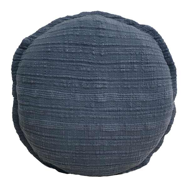 Honeybloom Blue Striped Slub Round Throw Pillow, 16"