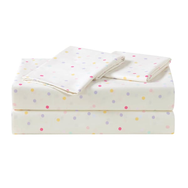 Tiny Dreamers 4-Piece Confetti Print Washed Microfiber Sheet Set, Full
