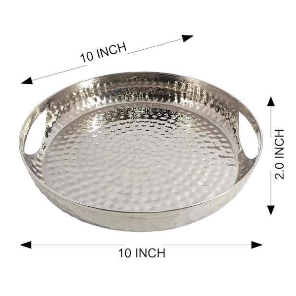 Found & Fable Hammered Metal Tray, 10"