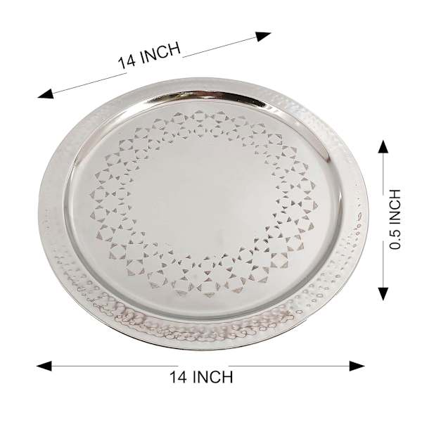 Found & Fable Etched Metal Tray, 14"