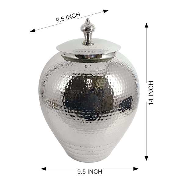 Found & Fable Hammered Metal Ginger Jar, 14"