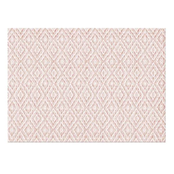 Set of 4 Coral Diamond Printed Ribbed Placemats, 13x18