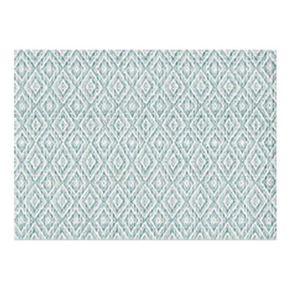 Set of 4 Green Diamond Printed Ribbed Placemats, 13x18