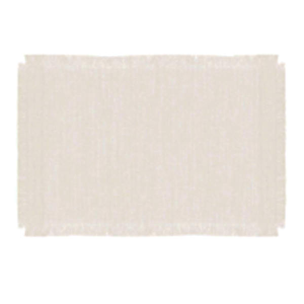 Set of 4 Ivory Zara Placemat with Fringe, 14x19