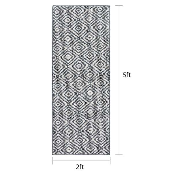 Navy Blue & Ivory Classic Loop Accord Runner, 2x5
