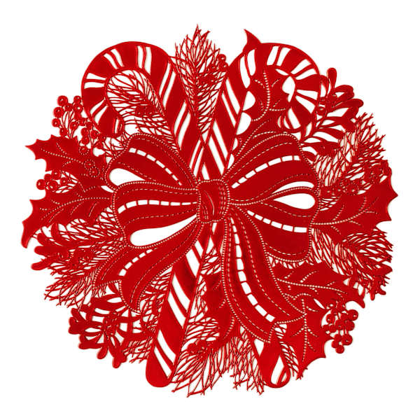 Candy Cane Vinyl Placemat, 15"