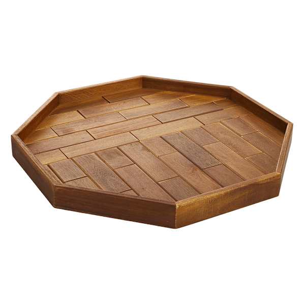 Honeybloom Large Octagon Acacia Wood Tray, 19.7"