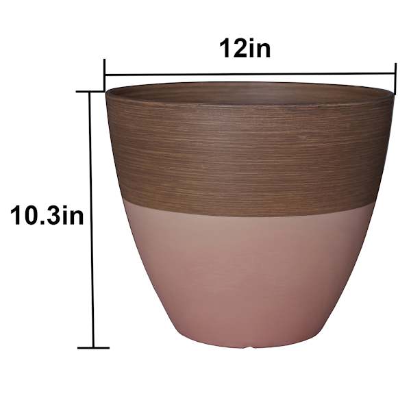 Honeybloom Pink Wood Grain Egg Planter, 12"