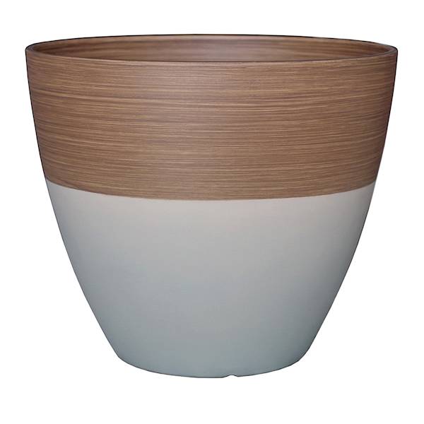 Honeybloom Green Wood Grain Outdoor Egg Planter, 12"