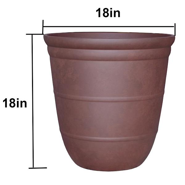 Ares Brown Outdoor Planter, 18"