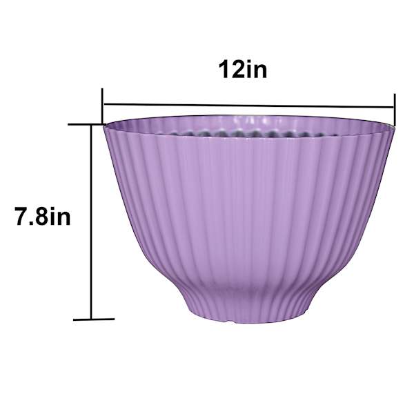 Providence Light Purple Serrated Outdoor Planter, 12"