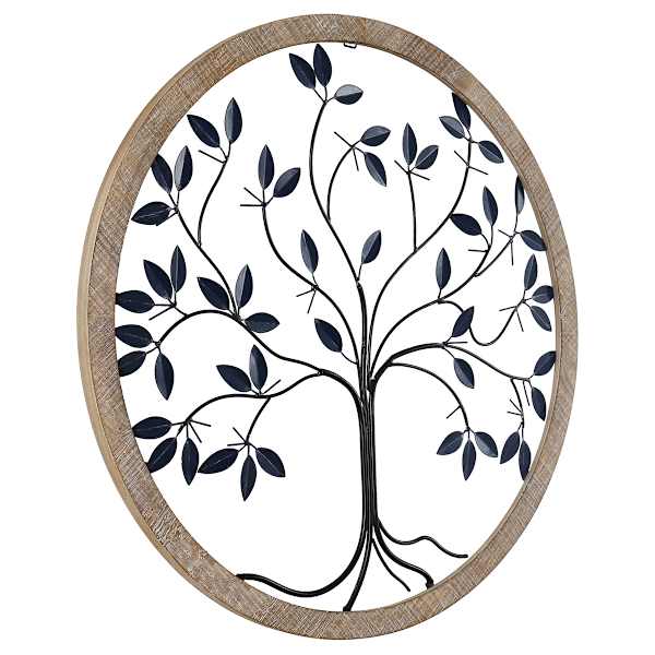 Wood & Metal Blue Tree Decor, 28"