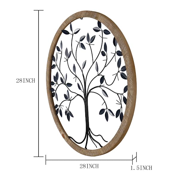 Wood & Metal Blue Tree Decor, 28"