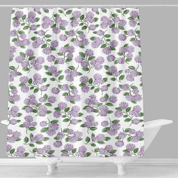 Lavender Hydrangeas Shower Curtain, 72"