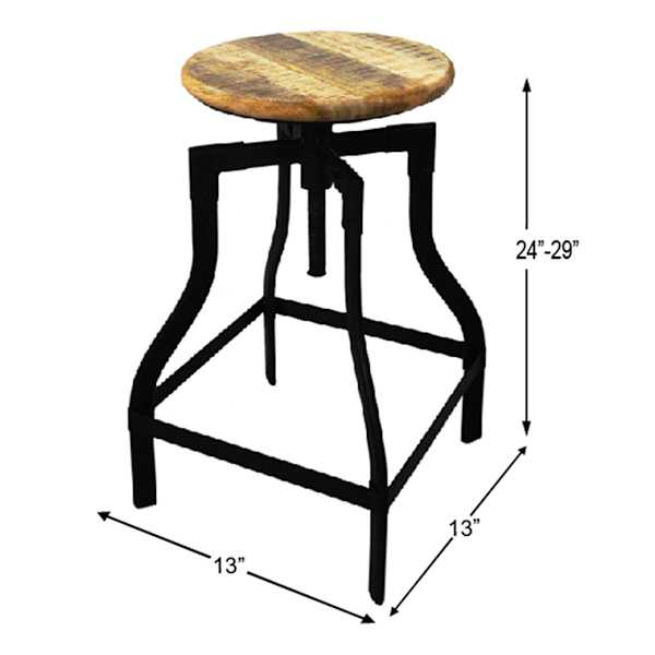 Honeybloom Waco Adjustable Backless Barstool