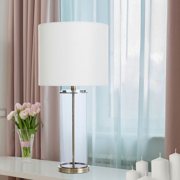 at Home Providence Clear Glass Pillar Table Lamp 21
