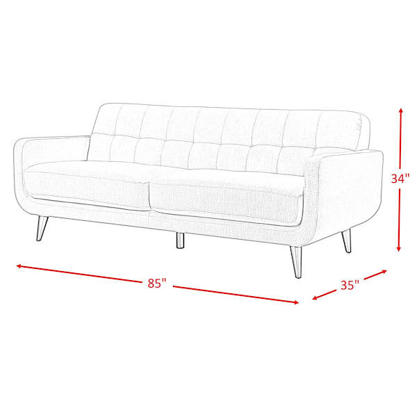 Crosby St. Hadley Tufted Back Sofa, Taupe