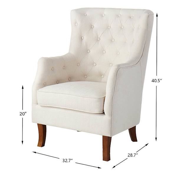 Providence Norfolk Tufted Accent Chair, White