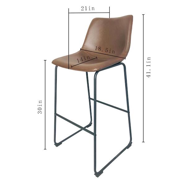 Crosby St. Drake Faux Leather Barstool, Espresso Brown