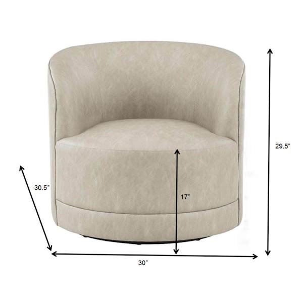 Crosby St. Sawyer Swivel Faux Leather Accent Chair, Grey