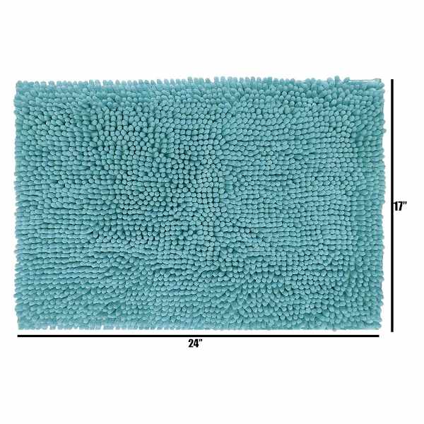 Tiny Dreamers Dinoskater Blue Noodle Bath Rug, 17x24