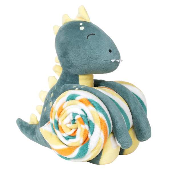 Tiny Dreamers Dinoskater T-Rex Dinosaur Huggable Throw Blanket