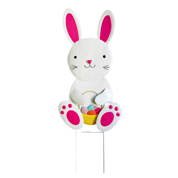 Bunny Brights Bunny with Easter Basket Yard Stake, 31"