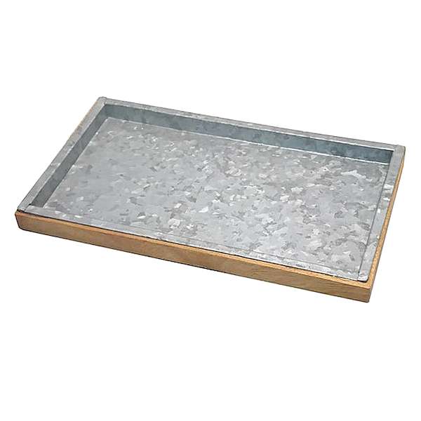 Light Grey Galvanized Metal Bath Tray