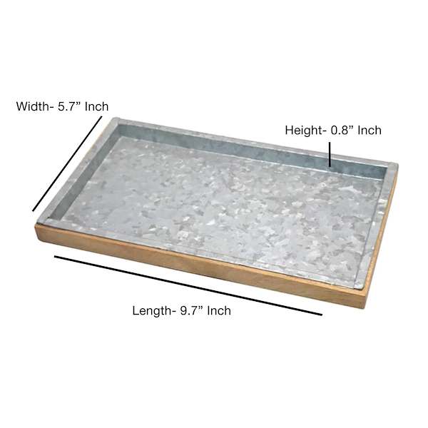 Light Grey Galvanized Metal Bath Tray
