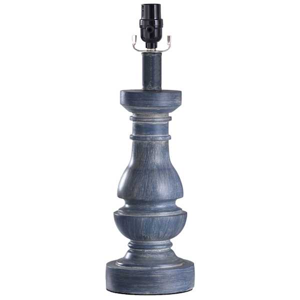 Blue Turned Leg Small Lamp Base, 15"
