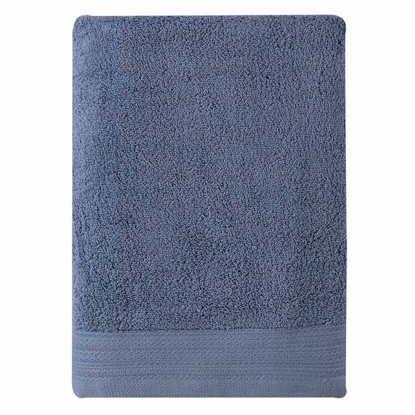 Honeybloom Plush Performance Solid Blue Bath Towel, 30x54