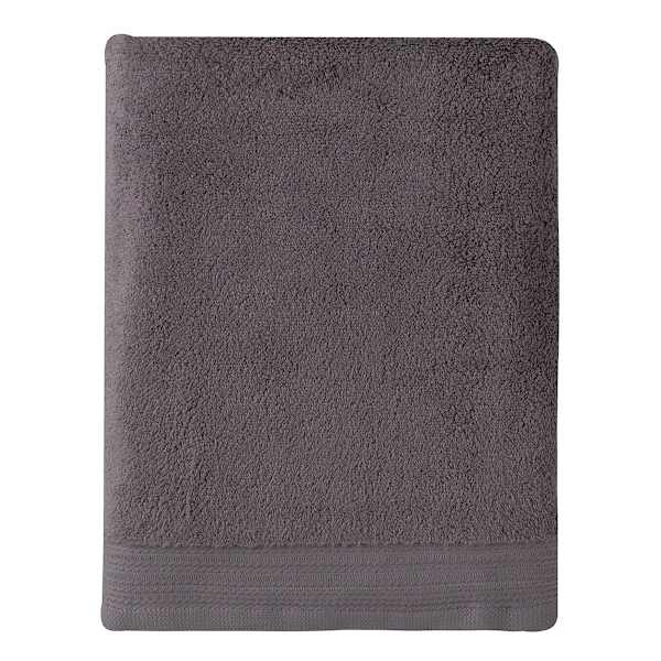 Honeybloom Plush Performance Solid Dark Grey Bath Sheet, 35x63