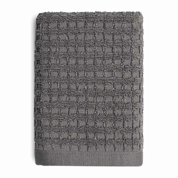 Crosby St. Dark Grey Terry Waffle Cotton Hand Towel, 16x28