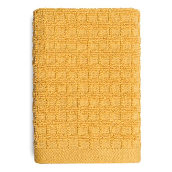 Crosby St. Ochre Terry Waffle Cotton Washcloth, 13"