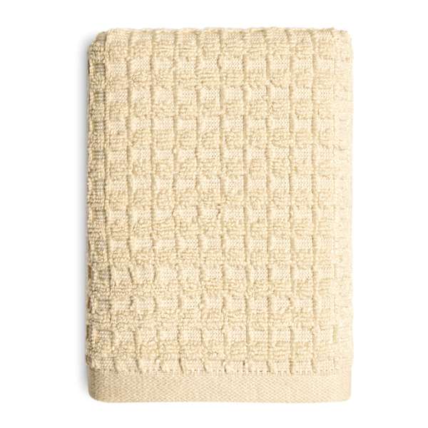 Crosby St. Ivory Terry Waffle Cotton Hand Towel, 16x28