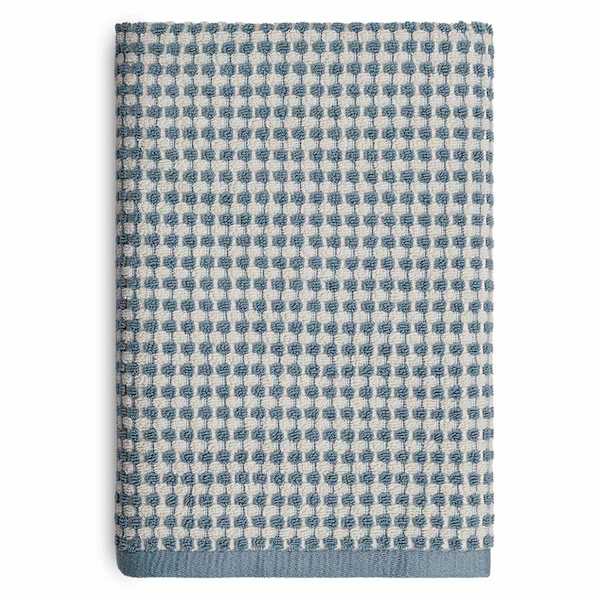 Honeybloom Plush Performance Blue Popcorn Cotton Bath Towel, 30x54
