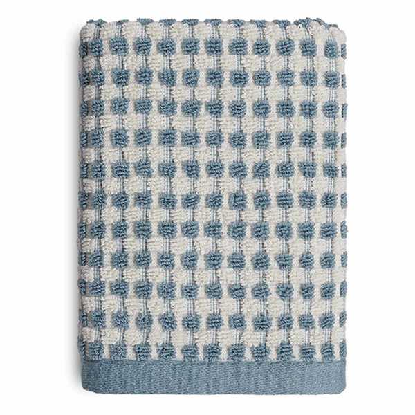 Honeybloom Plush Performance Blue Popcorn Cotton Hand Towel, 16x28